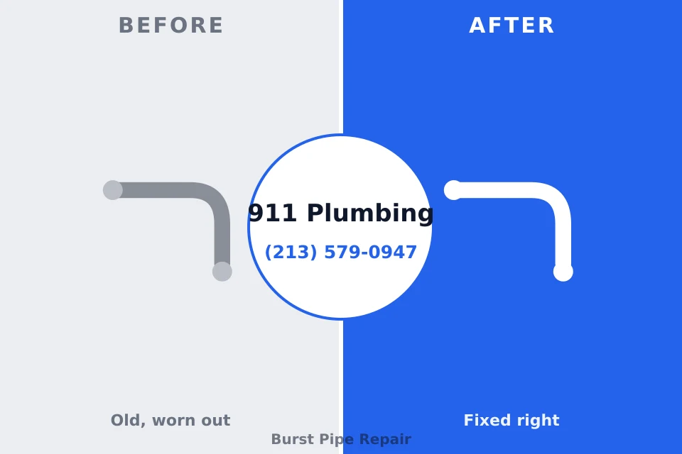 Before and after: plumbing repair Salix, PA